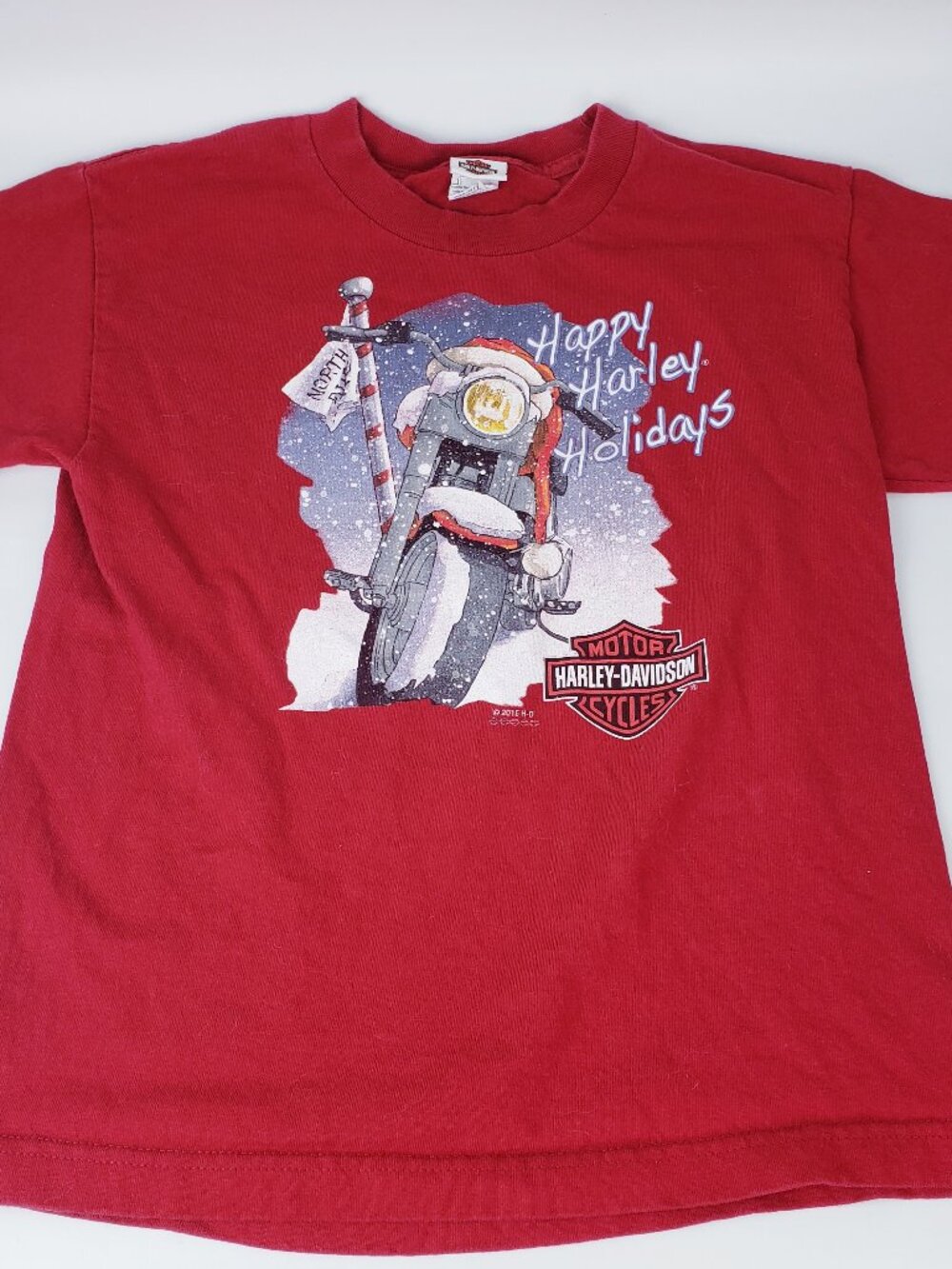 Harley Davidson Kids Shirt ~ Happy Harley Holidays Christmas Shirt Size Youth S
